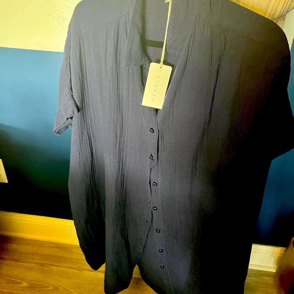 Starkx Navy Cotton shirt dress new with tags size M